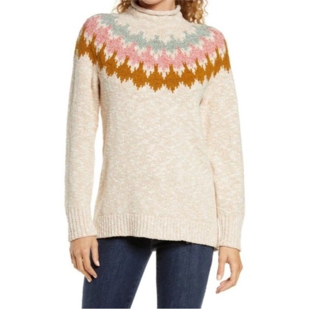LL Bean Fair Isles Woman’s Oatmeal Sweater